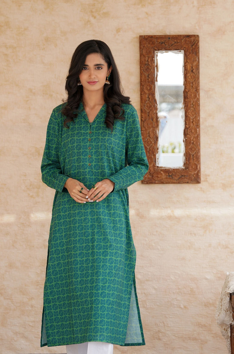 Yaqeen Kurta - Teal Green