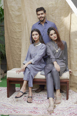 Charcoal Black Sherwani (Women)