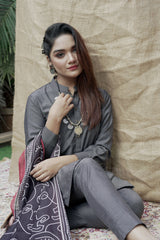 Charcoal Black Sherwani (Women)