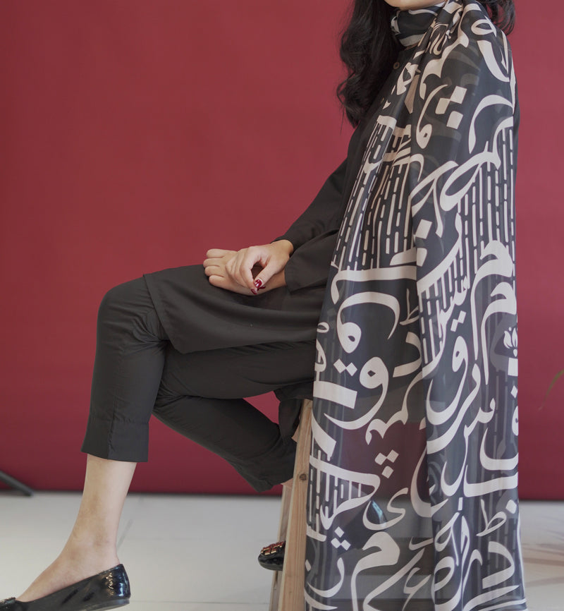 Huroof Scarf - Black