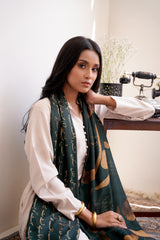Junoon Stole - Emerald Green