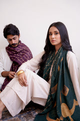 Junoon Stole - Emerald Green