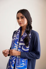 Huroof Stole - Shaded Blue