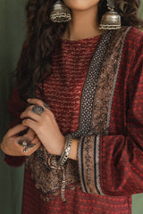 Esra Velvet Co-ord Set - Maroon
