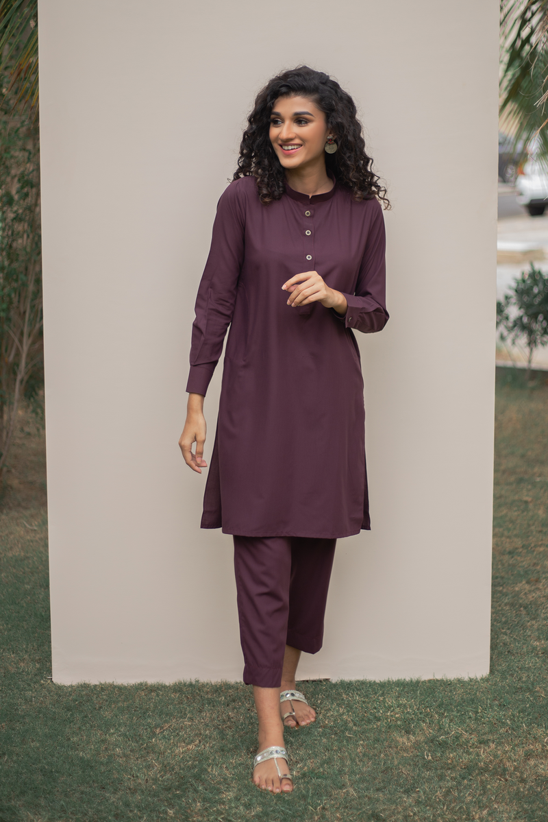 Wine Red - Sherwani (Women)