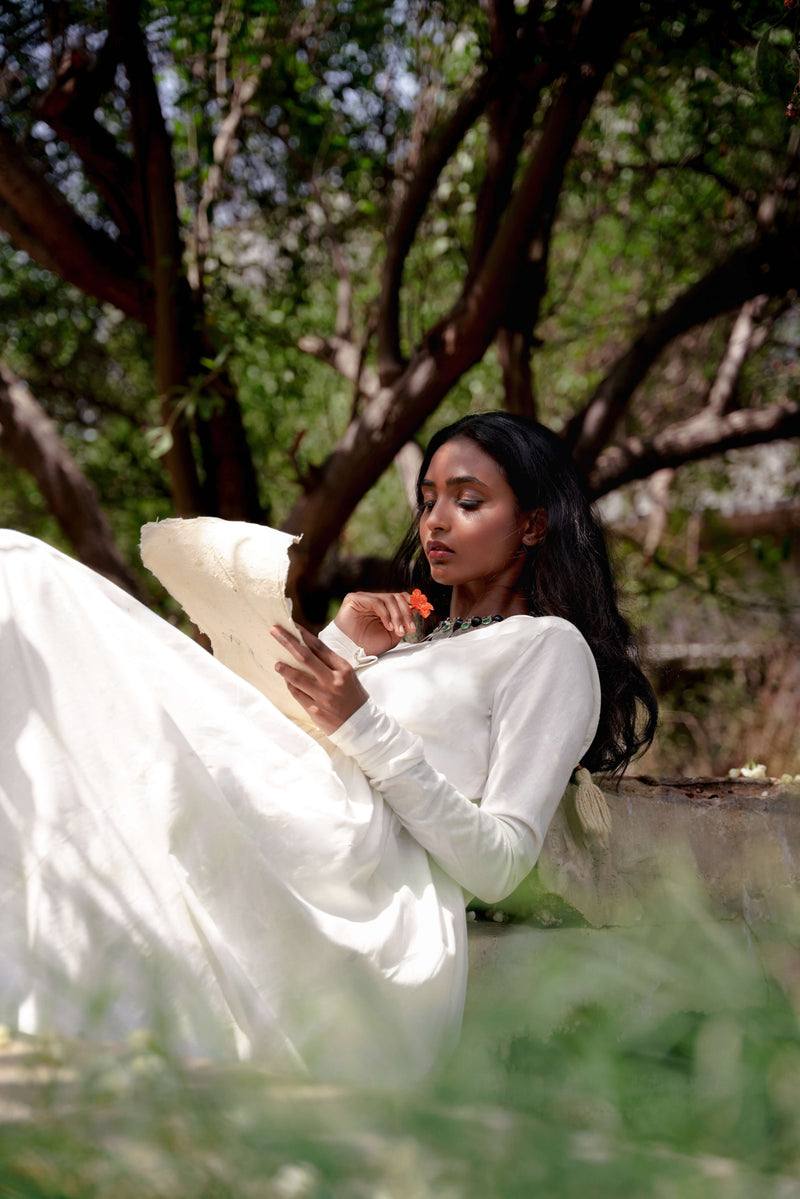 White Anarkali