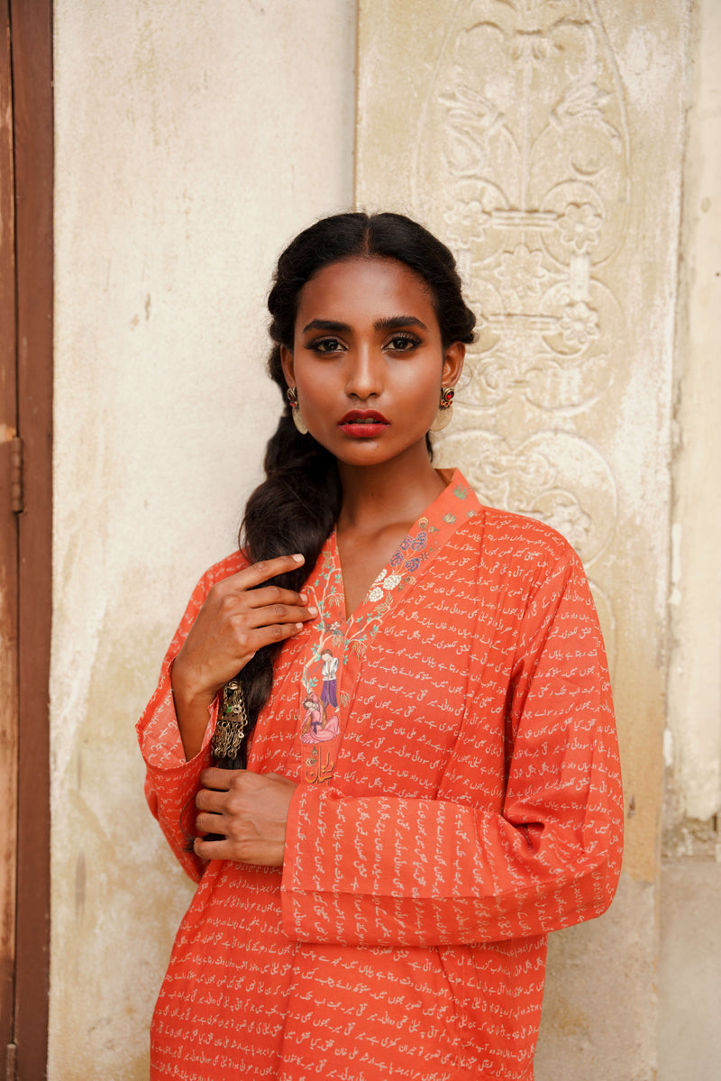 Khat Rustic Orange Kurta