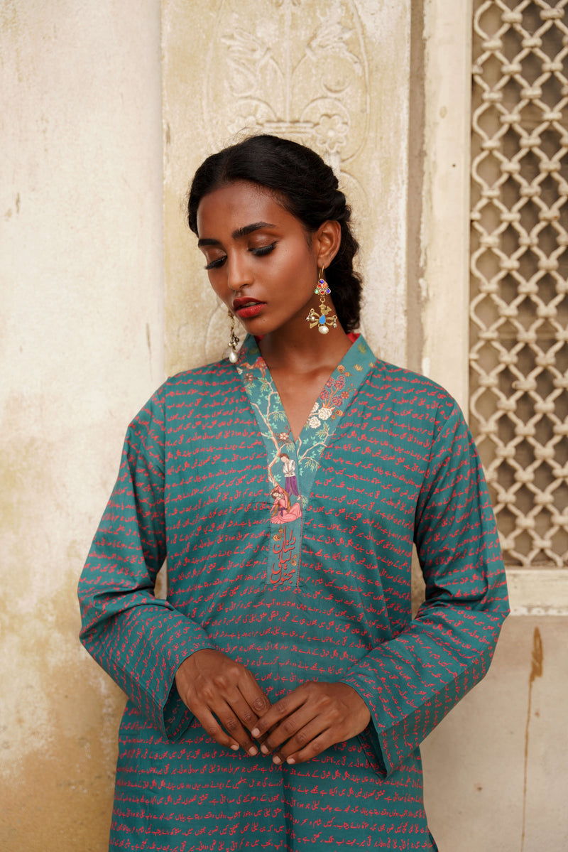 Khat Deep Teal Kurta