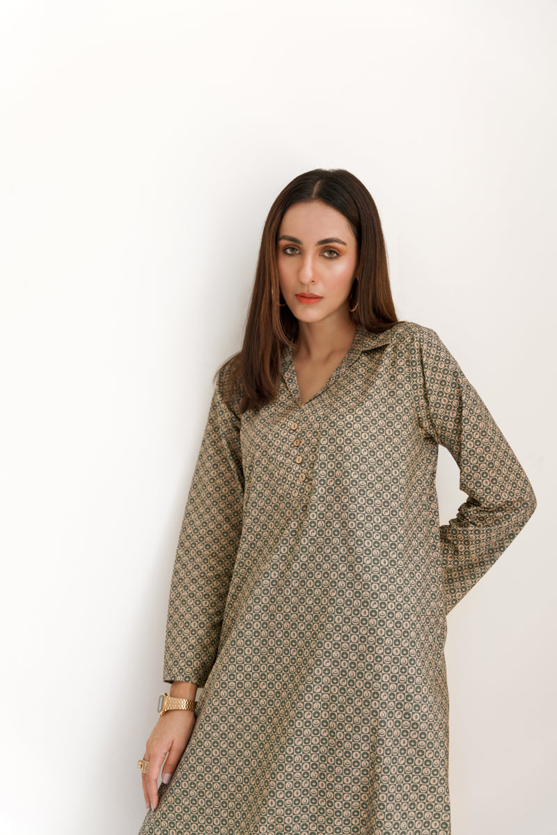 Teal & Beige - Manto Blocks Co-Ord Set