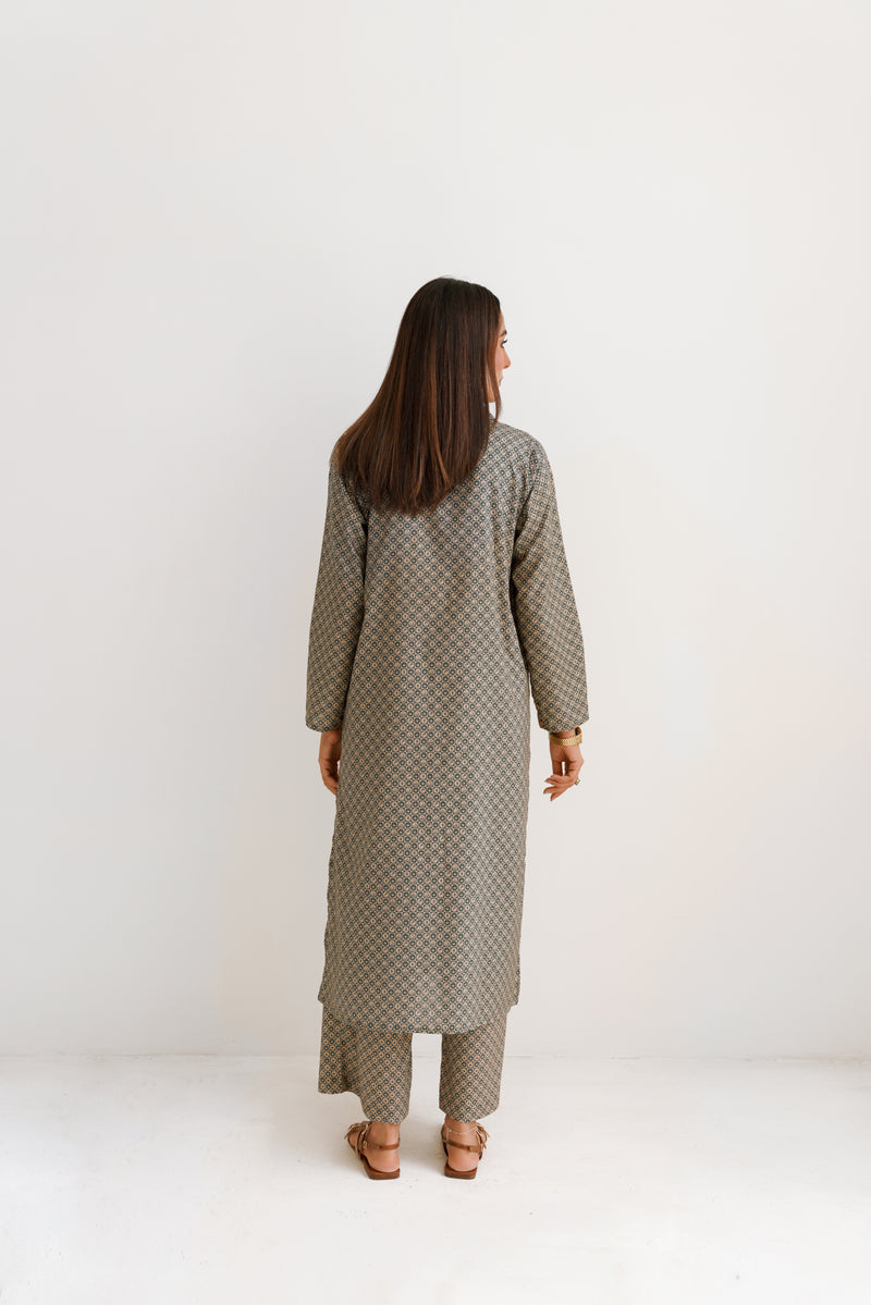 Teal & Beige - Manto Blocks Co-Ord Set
