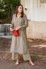 Teal & Beige - Manto Blocks Co-Ord Set