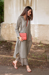 Teal & Beige - Manto Blocks Co-Ord Set