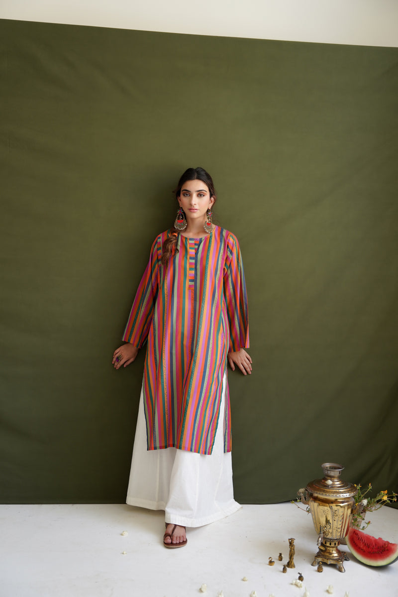 Rangeen Stripes Kurta