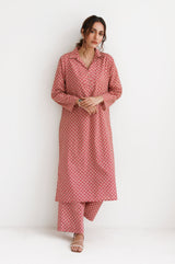 Red & White - Manto Blocks Co-Ord Set