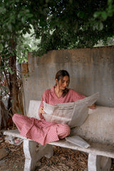 Red & White - Manto Blocks Co-Ord Set
