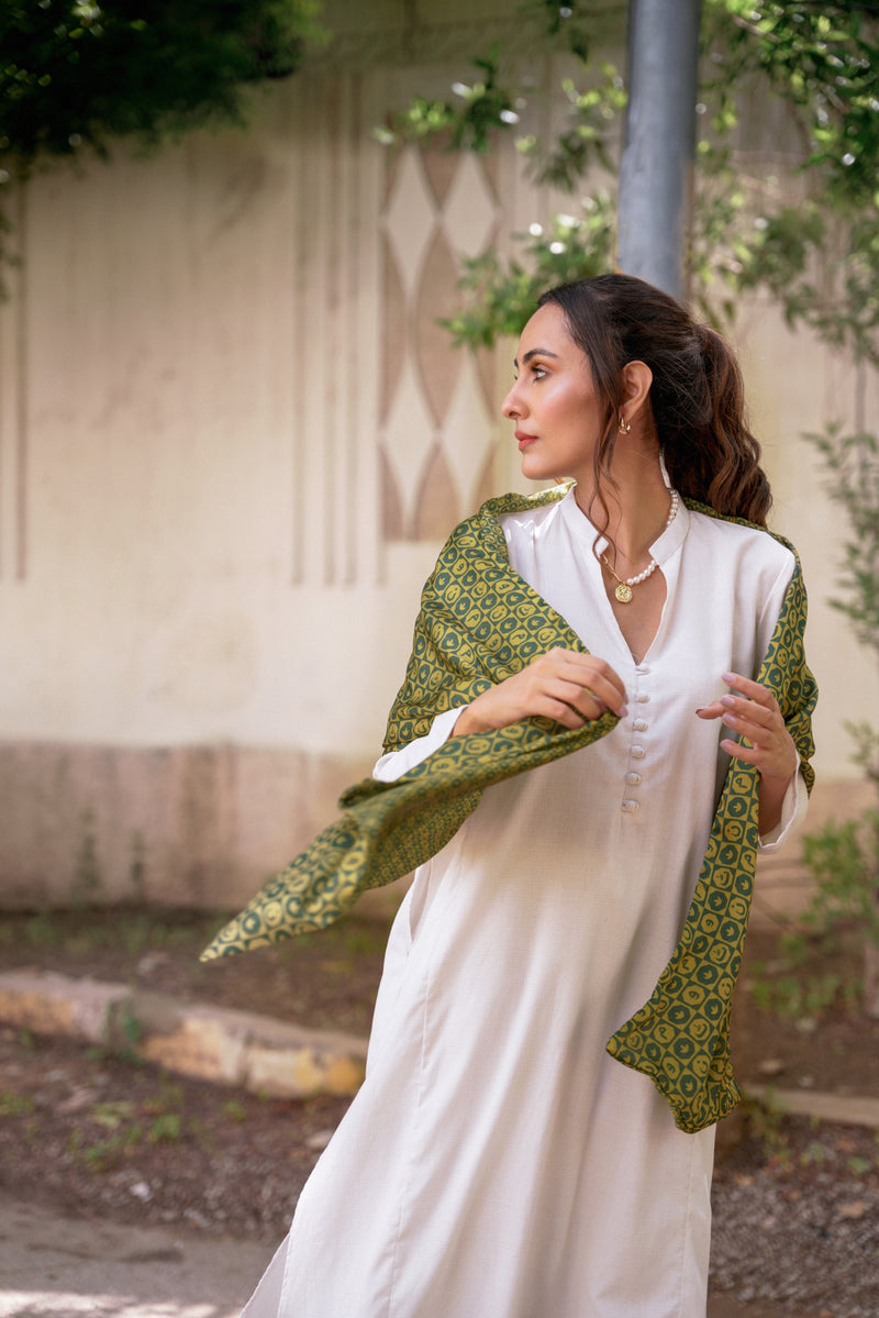 Green & Yellow - Manto Blocks Stole